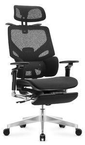 MARK ADLER Expert 9.6 | Sedia da ufficio Sedia da scrivania ergonomica con supporto lombare | Poggiatesta Bracciolo Funzione dondolo | Nero