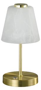 Lampada tavolo da Interno a LED in Metallo Ottone Satinato