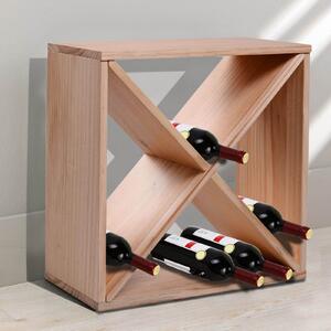HOMCOM Mobiletto Portabottiglie per Vini e Liquori 24 Bottiglie, 4 Sezioni Legno Naturale, 50 x 26 x 50cm