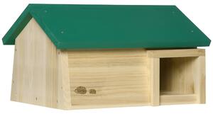 PawHut Casetta per Ricci da Esterni in Legno di Abete per Dormire e Mangiare, 47x34.2x27cm, Color Legno e Verde