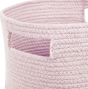Set di 2 cesti in cotone intrecciato rosa pastello boho interno esterno Beliani
