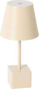 Lindby Lampada da tavolo ricaricabile a LED Janea CUBE, beige, metallo