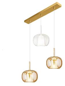 Lampadario perenz illumina rain s3 br ob 8034 8248 am tr e27 led vetro base ottone brunito - Perenz