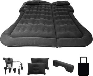 Materasso gonfiabile con pompa - Auto gonfiabile - Viaggio confortevole - Strato spesso - 175 x 130 cm - Grigio