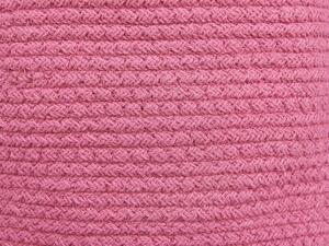 Set di 2 cesti in cotone intrecciato rosa boho interno esterno Beliani