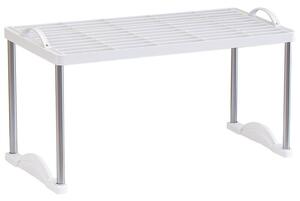Scaffale Mensola 55x22,5x35,5 cm in Metallo e Plastica Kompo Silver/Bianco