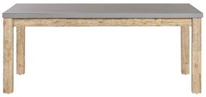 Set da pranzo per esterni in fibra di cemento grigio chiaro legno di acacia tavolo 6 posti 2 panche moderno design industriale Beliani