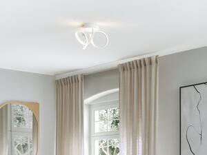 Plafoniera Moderna Illuminazione Integrata Luci LED A Forma Di Spirale In Metallo Bianco Beliani