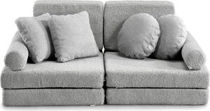 Divano per bambini pieghevole - Divano multifunzionale per bambini (grigio chiaro)