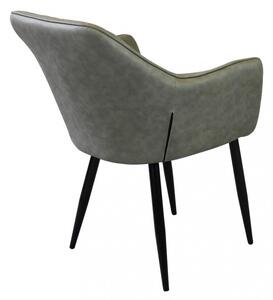 Sedia poltrona da interno con struttura in metallo e seduta larga imbottita rivestita in ecopelle Chair XL - Black