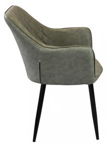 Sedia poltrona da interno con struttura in metallo e seduta larga imbottita rivestita in ecopelle Chair XL - Tan