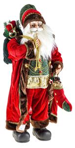 Babbo Natale con Gliet Green H45 cm Rosso/Verde