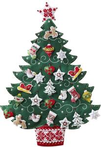 Bucilla Nordic Tree Calendario dell'Avvento Kit di applicazione in feltro per hobbisti creativi