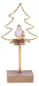 Set 2 Alberi di Natale con Led 26 cm in Metallo e Legno Oro