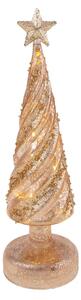 Set 2 Alberi Cono Decorativo con Led H30 cm in Vetro e PlasticaOro