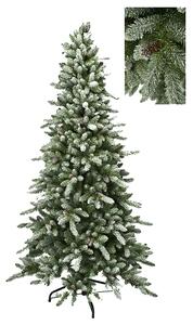 Albero di Natale Artificiale H213 cm Abete Slim con Neve 1113 Tips Verde