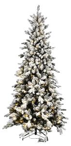 Albero di Natale Artificiale H230 cm Abete Dolomiti innevato 1367 Tips 340 Led Verde