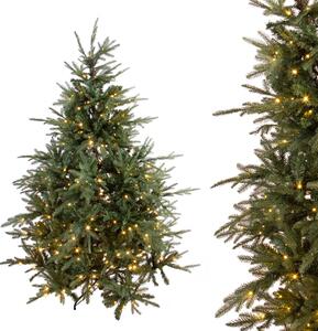 Albero di Natale Artificiale H200 cm Abete Gran Sasso 2703 Tips 400 Led Verde