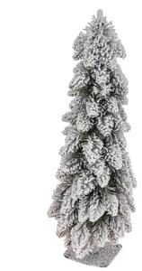 Mini Albero di Natale Artificiale H60 cm Abete Slim con Neve Verde