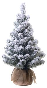 Mini Albero di Natale Artificiale H45 cm Abetone con Sacco e Neve 40 Tips Verde
