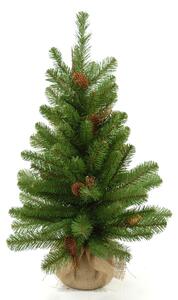 Mini Albero di Natale Artificiale H65 cm Abete con Pigne 65 Tips Verde