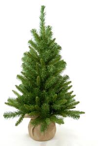 Set 2 Mini Albero di Natale Artificiale H65 cm Abete con Sacco 64 Tips Verde