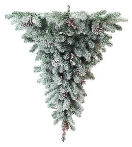 Albero di Natale Artificiale H107 cm Abete Rovesciato Innevato 382 Tips Verde