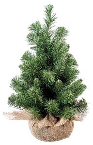 Set 2 Mini Albero di Natale Artificiale H48 cm Abete con Sacco 45 Tips Verde