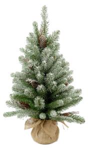Mini Albero di Natale Artificiale H45 cm Abete innevato con Pigne 43 Tips Verde