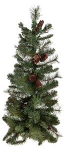 Mini Albero di Natale Artificiale Abete da Parete H90 cm con Pigne 78 Tips Verde