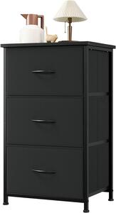 Mobiletto contenitore - Armadio contenitore - Comodino - Organizzazione degli spazi - Struttura in acciaio - 30x42x71,5 cm - Nero