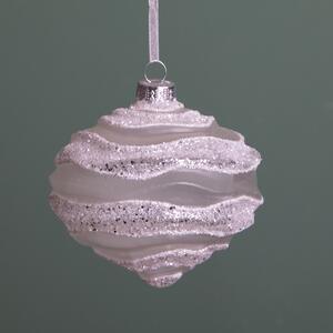 Set 4 Cipolla con Glitter Ø10 cm Bianco/Glitter