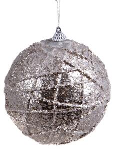 Set 6 Palline Decorative per Albero di Natale Decorata Ø12 cm Champagne