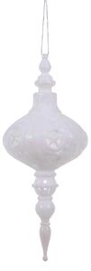 Set 12 Palline Decorative per Albero di Natale con Punta H19,8 cm Bianco