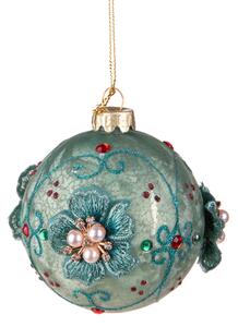 Set 8 Palline Decorative per Albero di Natale con Stelline Ø10 cm Clear/Oro