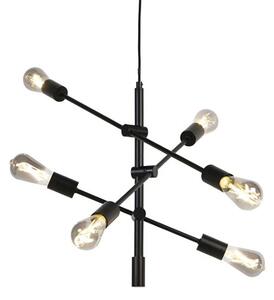 Lampada a sospensione industriale smart nera con 6 WiFi ST64 - Sydney
