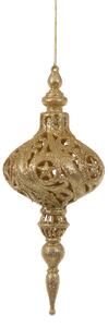 Set 12 Palline Decorative per Albero di Natale con Punta H19,8 cm Oro