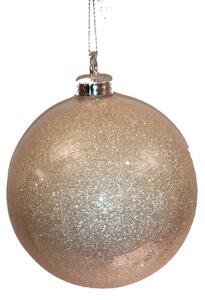 Set 12 Palline Decorative per Albero di Natale con Glitter Ø10 cm Champagne