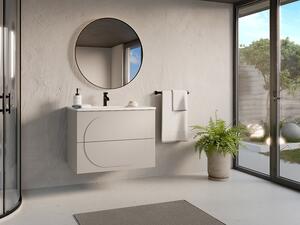 Mobile bagno sospeso con lavabo da incasso - Beige - 80 cm - VUTOMA