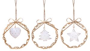 Coroncine 6 Pezzi Natale Ø13 cm Oro/Crema