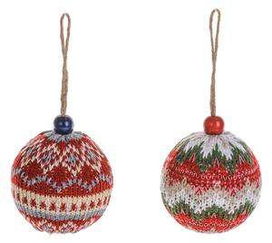 Set 16 Palline Decorative per Albero di Natale Lana H9 cm