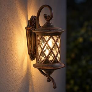 Luce da esterno rustica nero-marrone lanterna da parete giardino casa cortile
