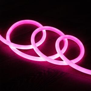 Striscia LED neon dimmerabile 220V rosa rotonda 360° 9W/m taglio 100cm IP67 su misura 15 m