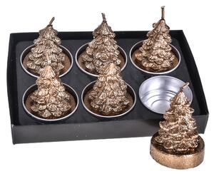 Porta tealight Albero, 24 Pezzi H5,5 cm Oro