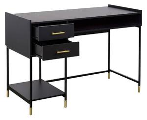 Scrivania Tedy, 2 cassetti, legno e metallo, nero - Atmosphera créateur d'intérieur