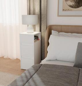 Comodino YORK, ripiano, 2 cassetti, camera da letto, BIANCO