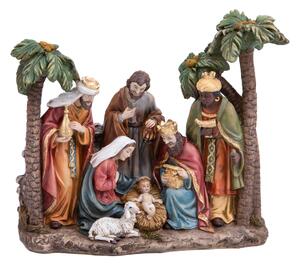 Natività con Palme H21 cm in Resina