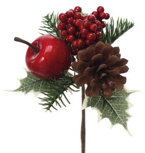 Set 24 Pick con Mele e Bacche H15 cm Rosso