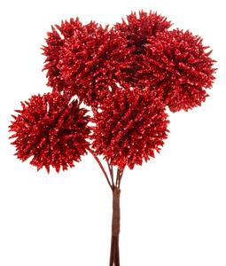 Set 24 Pick con Echinops H14 cm Rosso