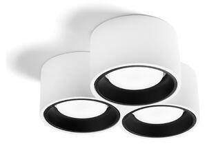 Plafoniera moderna sforzin illuminazione nasso tonda pl3 t505 t506 gx53 led gesso alluminio - Sforzin Illuminazione